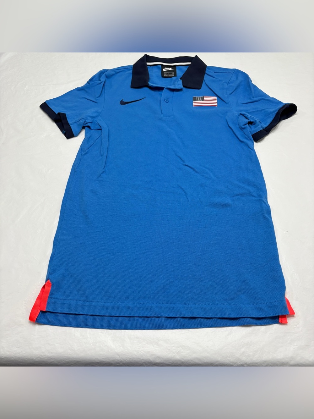 Nike Olympics Rio 2016 Short Sleeve Polo Shirt Mens Size Small Blue